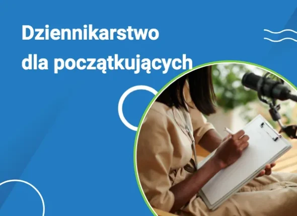 Banner kursu Dziennikarstwo dla początkujących