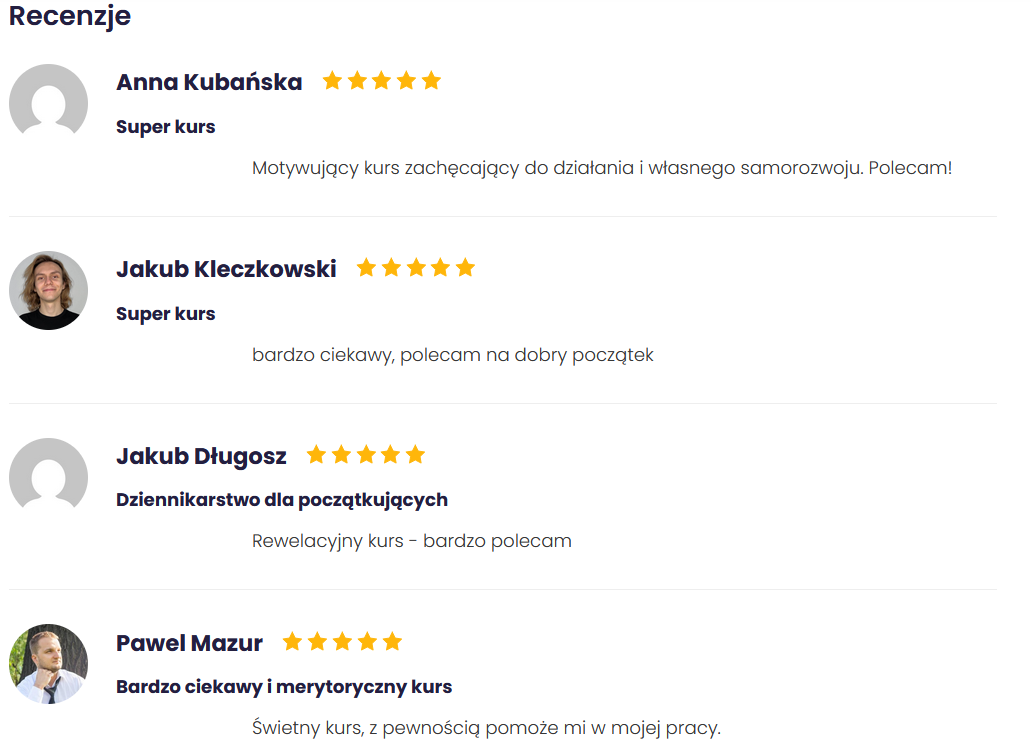 opinie kurs dziennikarski